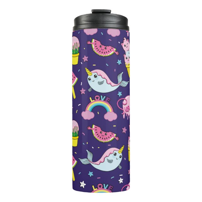 Abstraktes nahtloses Eis. Kreativität Thermosbecher (Vorderseite)