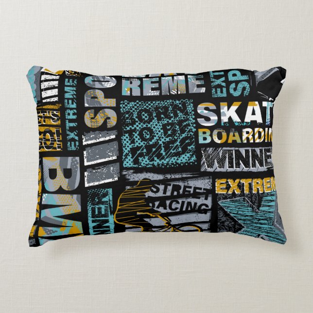 Abstraktes nahtloses Grunge-Muster. Urbaner Modus Dekokissen (Vorderseite)