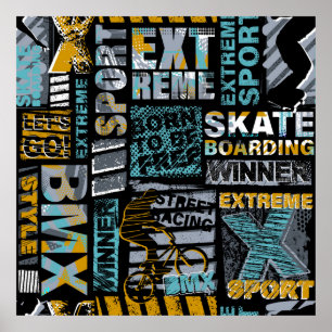 Abstraktes nahtloses Grunge-Muster. Urbaner Modus Poster