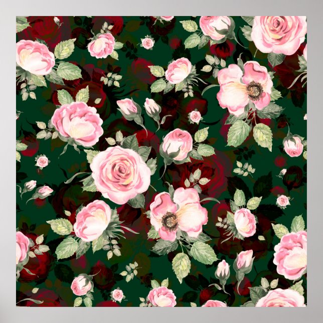 Abstraktes nahtloses, hübsches Muster gezeichnet B Poster (Vorne)