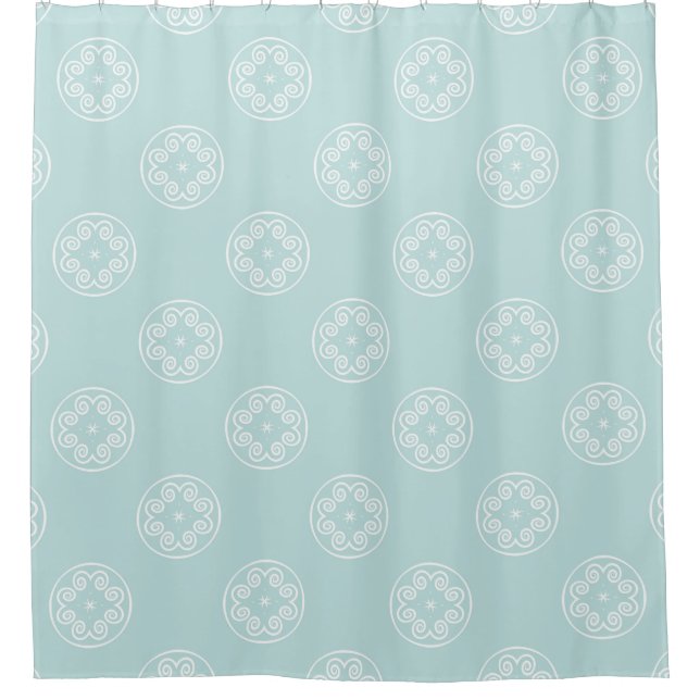 Abstraktes nahtloses Muster der Farbe Powder Blue Duschvorhang (Vorderseite)