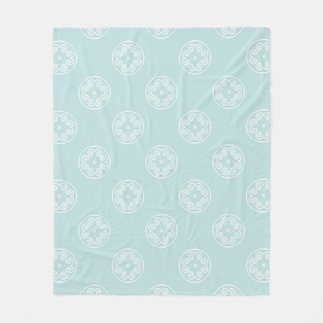 Abstraktes nahtloses Muster der Farbe Powder Blue Fleecedecke (Vorderseite)