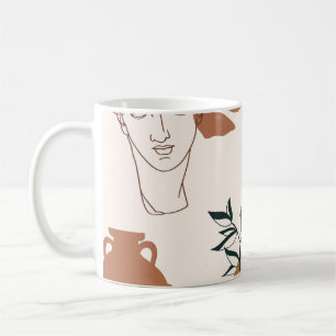 Abstraktes nahtloses Muster des griechischen Skulp Kaffeetasse