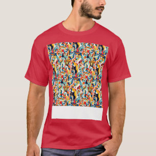 Abstraktes nahtloses Muster geometrische Linien Fo T-Shirt