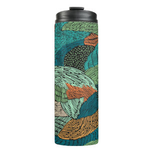 Abstraktes nahtloses Muster. Grunge-Design Thermosbecher