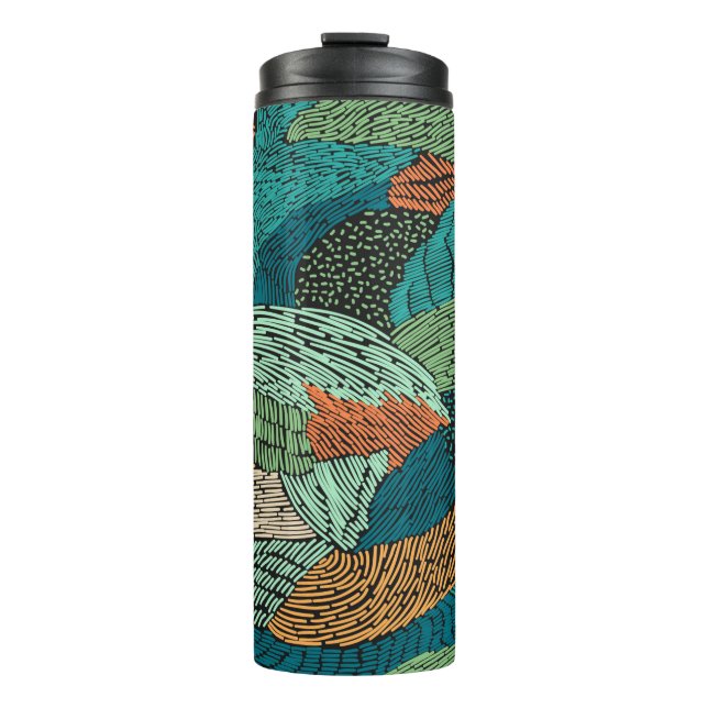 Abstraktes nahtloses Muster. Grunge-Design Thermosbecher (Vorderseite)
