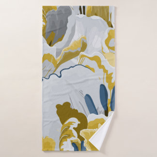 Abstraktes nahtloses Muster. Hellgrau, gelb, g Badehandtuch