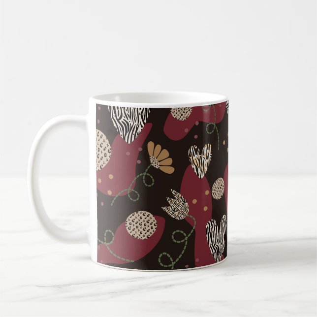 Abstraktes, nahtloses Muster Kaffeetasse (Links)