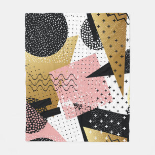 Abstraktes nahtloses Muster mit Goldfolie pink bla Fleecedecke