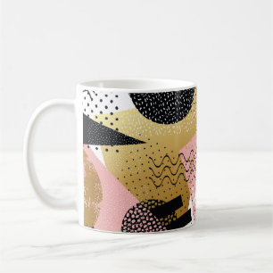 Abstraktes nahtloses Muster mit Goldfolie pink bla Kaffeetasse