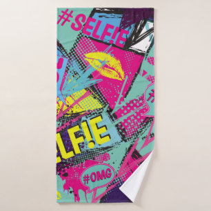 Abstraktes nahtloses Muster mit Pop-Art-Comicsprac Badehandtuch