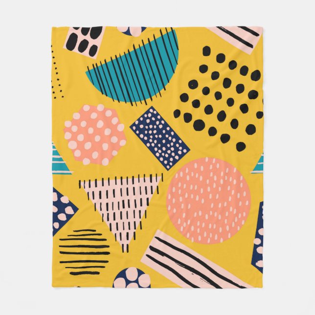 Abstraktes nahtloses Muster mit verschiedenen Form Fleecedecke (Vorderseite)