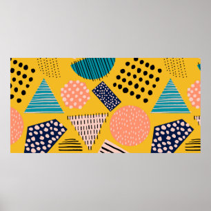 Abstraktes nahtloses Muster mit verschiedenen Form Poster