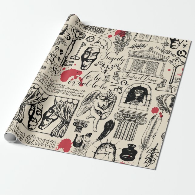 Abstraktes nahtloses Muster zum Thema Theater  Geschenkpapier (Ungerollt)