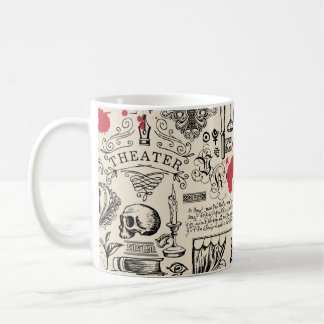 Abstraktes nahtloses Muster zum Thema Theater  Kaffeetasse