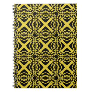 Abstraktes nahtloses Schwarz-Gold-Muster Notizblock