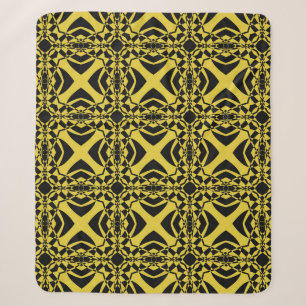 Abstraktes nahtloses Schwarz-Gold-Muster Sherpadecke