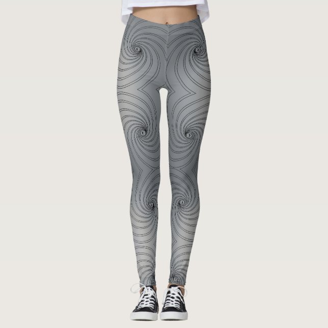 Abstraktes nahtloses Spiralmuster Leggings (Vorderseite)