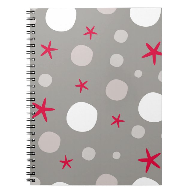 Abstraktes nahtloses Vintages Muster auf grauem Hi Notizblock (Vorderseite)