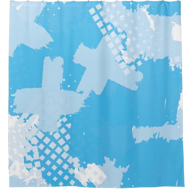 Abstraktes nahtloses Vintages Muster. Wiederholung Duschvorhang (Vorderseite)