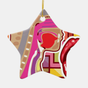 Abstraktes Nasendiagramm der Grafik-Kehle-n Keramikornament