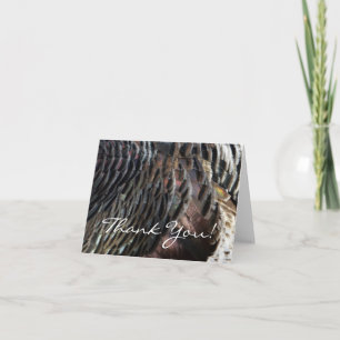 Abstraktes Naturdesign mit Wildtruthahnfedern Dankeskarte