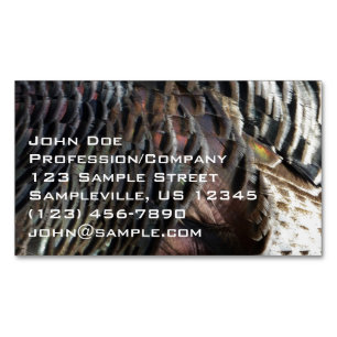 Abstraktes Naturdesign mit Wildtruthahnfedern Magnetische Visitenkarte