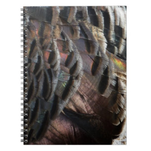 Abstraktes Naturdesign mit Wildtruthahnfedern Notizblock