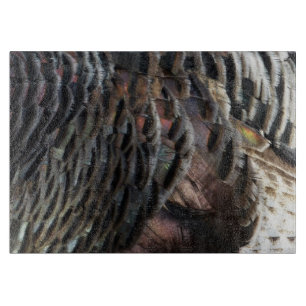 Abstraktes Naturdesign mit Wildtruthahnfedern Schneidebrett