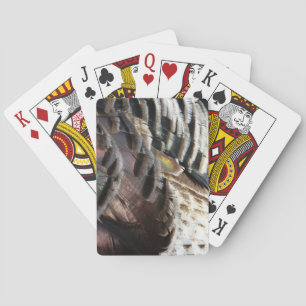 Abstraktes Naturdesign mit Wildtruthahnfedern Spielkarten