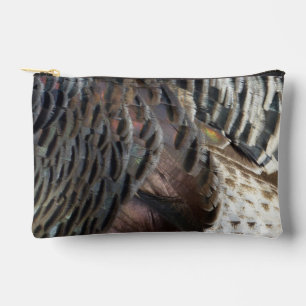 Abstraktes Naturdesign mit Wildtruthahnfedern Zubehörtasche