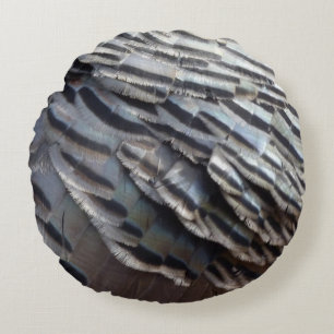 Abstraktes Naturdesign Wild Truthahn Federn II Rundes Kissen