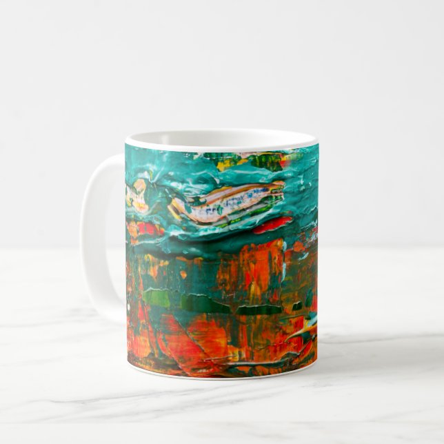 Abstraktes natürliches Farbmuster Kaffeetasse (Vorderseite Links)