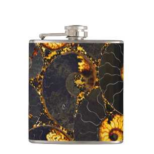 Abstraktes Nautilus-Muster Flachmann