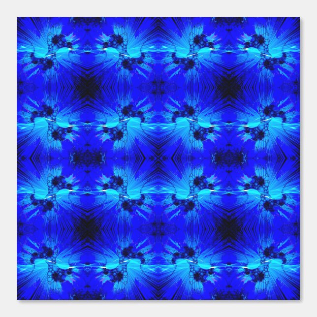 Abstraktes Navy Blue Aquamarin Lights-Muster Tapete (Vorderseite)