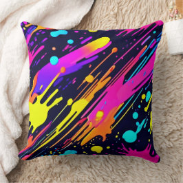 Abstraktes Neon-Farbtupdesign Kissen