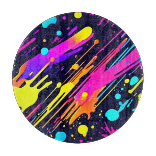 Abstraktes Neon-Farbtupdesign Schneidebrett