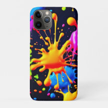 Abstraktes Neon Paint Splash Artwork