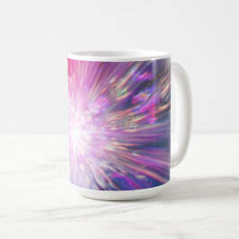 Abstraktes neon-pinkes und blaues Energie-Explosio Kaffeetasse
