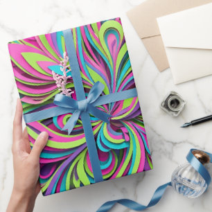 Abstraktes neonflorales Ausbruch-Geschenkpapier Geschenkpapier