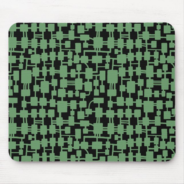 Abstraktes Netzwerk - Army Green auf Black Mousepad (Vorne)