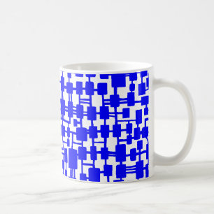Abstraktes Netzwerk - Blue on Red Tasse