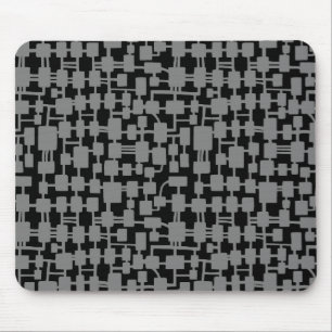 Abstraktes Netzwerk - Grau auf Schwarz Mousepad