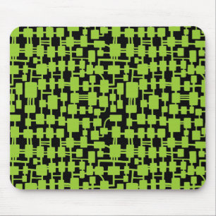 Abstraktes Netzwerk - Mars Green auf Black Mousepad