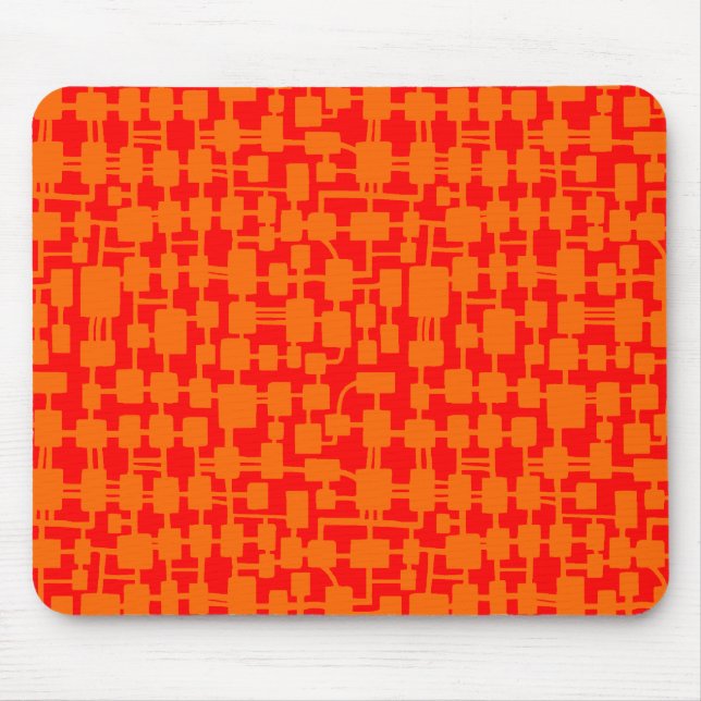 Abstraktes Netzwerk - Orange on Red FF000 Mousepad (Vorne)