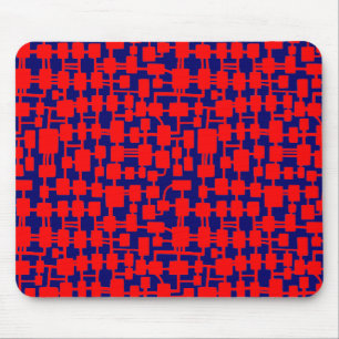Abstraktes Netzwerk - Rot auf Dunkelblau 000066 Mousepad