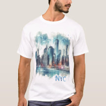 Abstraktes New York City Wasserfarben T-Shirt