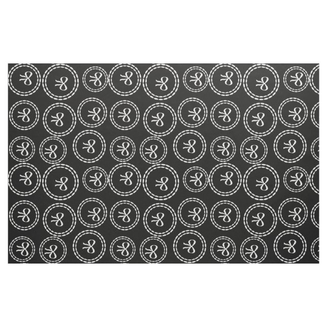 Abstraktes Niedliches weißes Bow-Muster Schwarz Stoff (Fat Quarter (45,7 x 55,9 cm))
