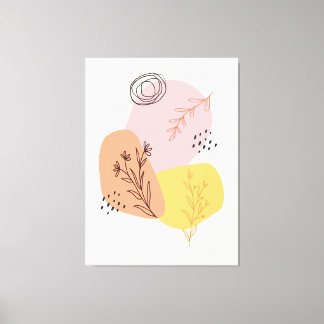 Abstraktes Olive Craft, geometrische Formen, Minim Leinwanddruck