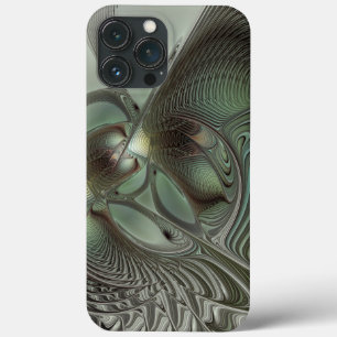 Abstraktes Olive Sage Green Grau Fraktal Art Fanta Case-Mate iPhone Hülle